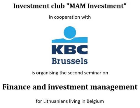 Seminaras apie finansus ir investicijas Briuselyje 2016.04.19, antradienį